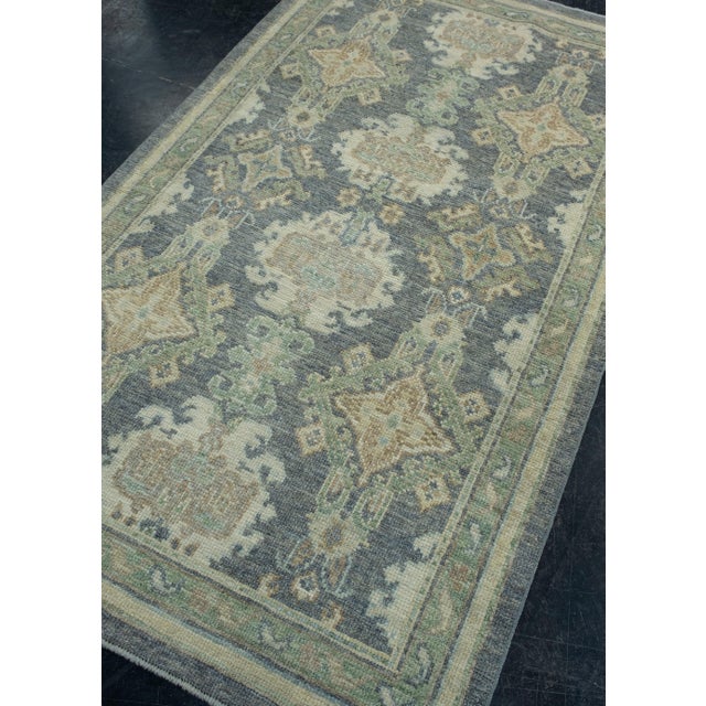 Turkish Turkish Oushak Rug 3'10" x 6'6" #17330 For Sale - Image 3 of 8