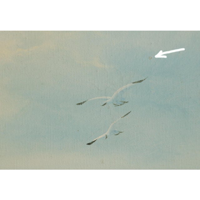 Large Mid-Century Vintage California Ocean Beach Seascape Plein Air Painting, Framed For Sale - Image 9 of 15