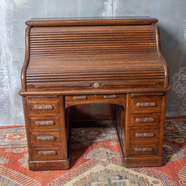 1900 - 1909 Roll Top Desk from Maples & Co., 1906 For Sale - Image 5 of 18