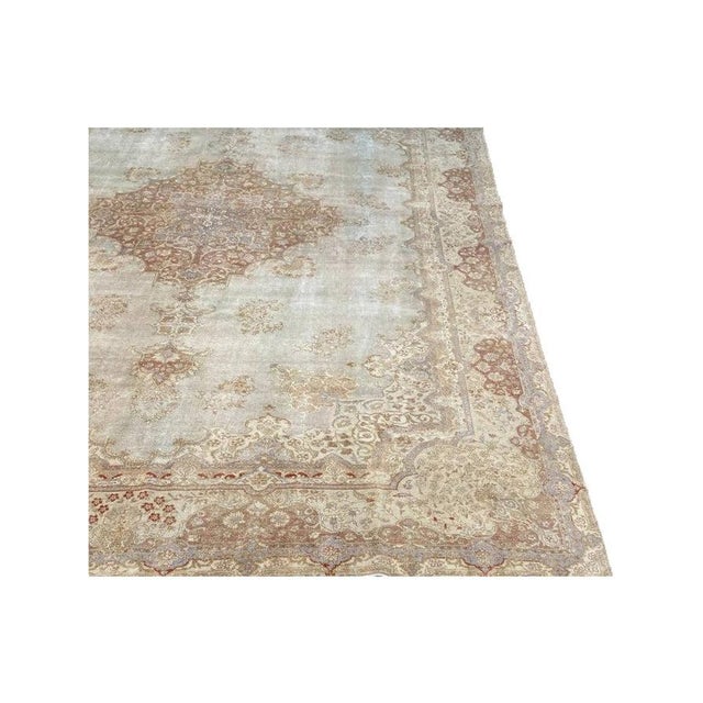 Textile 1950s Old Persian Tabriz Area Rug 10x15 For Sale - Image 7 of 12