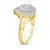 Contemporary 10K Yellow Gold 1/2 Cttw Round and Baguette-Cut Diamond Pear Ring (I-J Color, I1-I2 Clarity) - Size 7 For Sale - Image 3 of 6