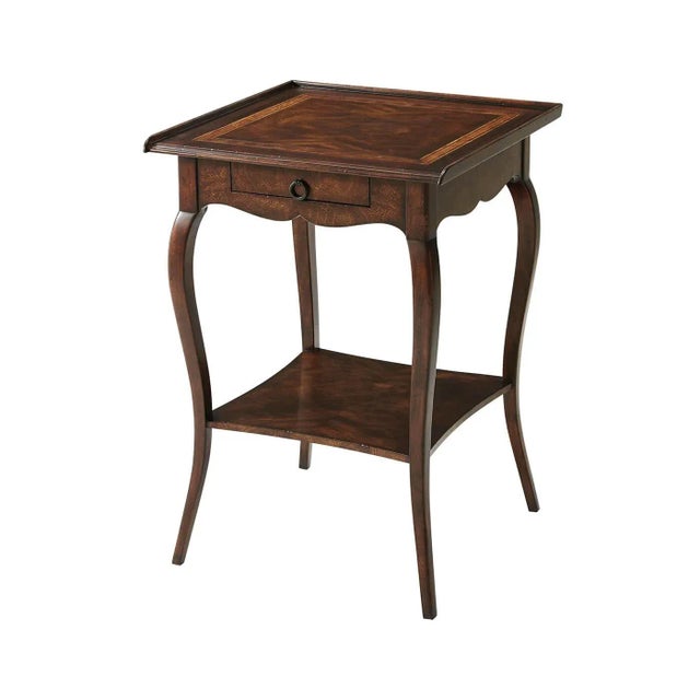 Brown French Provincial Inlaid End Table For Sale - Image 8 of 8