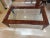 Art Deco 1980s Glass Inlaid in Wood Coffee Table With Brass Roller Feet For Sale - Image 3 of 12