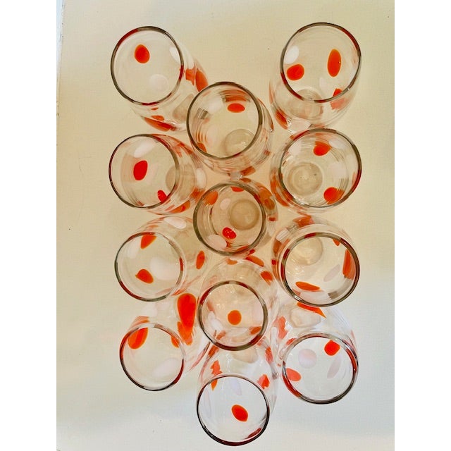 Late 20th Century Handblown Mid-Century Modern Glasses - Set of 12 For Sale - Image 16 of 17
