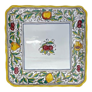 Vintage Italian Deruta Ceramic Fruit Wall Plaque For Sale