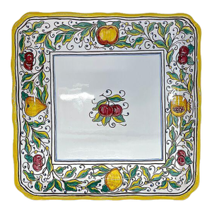 Vintage Italian Deruta Ceramic Fruit Wall Plaque