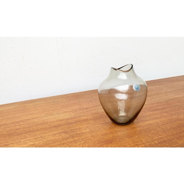 Mid-Century German Fischmaul Glass Vase from Hirschberg, 1960s, in Very Good conditions. Designed 1960 to 1969 This piece...