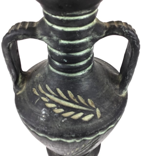 Vintage Mediterranean Terra Cotta Clay Greek Design Vase For Sale - Image 10 of 13