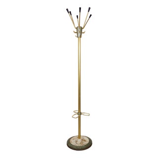 Brass and Metal Coat Rack, 1950s For Sale