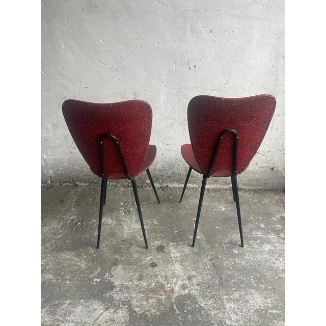 Set of Mid-Century Modern Red Dining Chairs, 1960s For Sale - Image 3 of 8