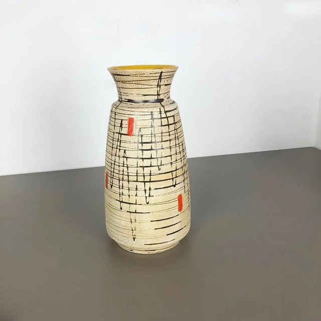 Pottery ceramic vase producer: bay ceramic, germany decade: 1960s original vintage 1960s pottery ceramic vase made in...