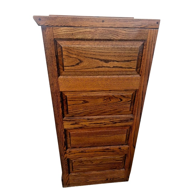 Vintage Dark Tiger Oak File Cabinet Four Locking Drawers, Paneled Sides Legal For Sale In Palm Springs - Image 6 of 11