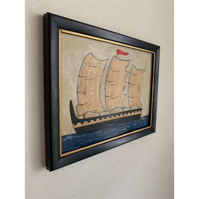 Add impact to your space with this timeless seascape painted in off-white, rich blues, and a subtle touch of red, along...