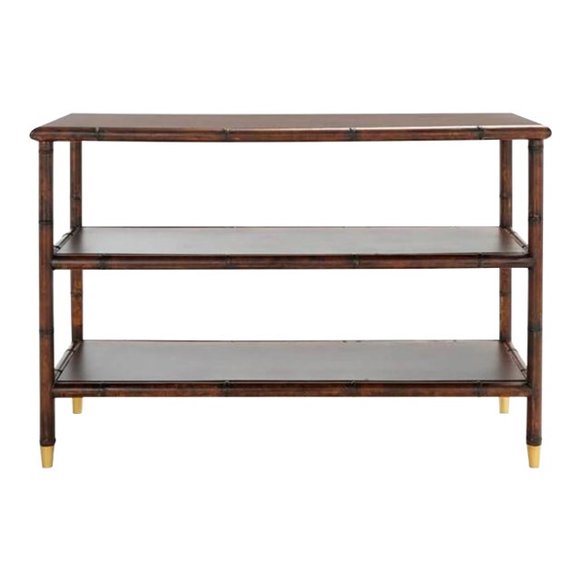 Safavieh Tudor 2 Shelf Console Table - Dark Brown/Gold For Sale