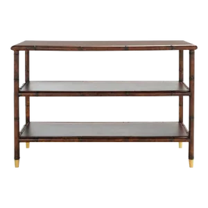 Safavieh Tudor 2 Shelf Console Table - Dark Brown/Gold