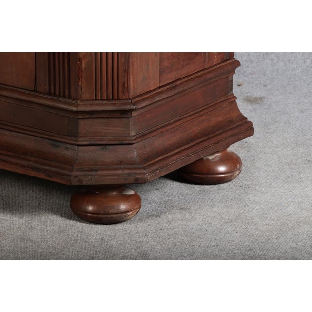 Brown Small Antique Baroque Cabinet in Oak, 1780 For Sale - Image 8 of 18