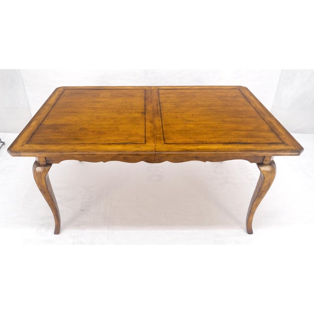 Late 20th Century Chestnut and Cherry Country French Cabriole Leg 2x18" Leaves Dining Table MINT For Sale - Image 5 of 12