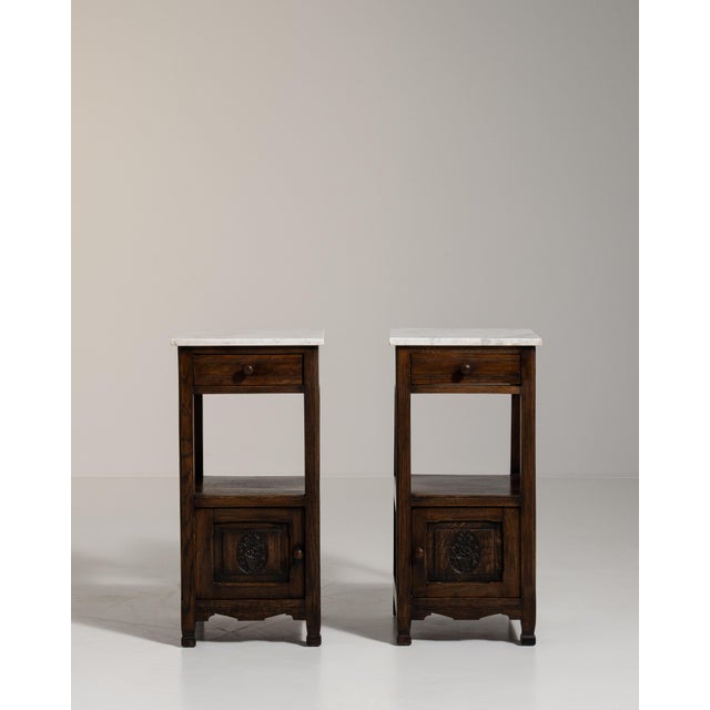 Wood 1900 - 1909 France Amber Oak Side Table For Sale - Image 7 of 15
