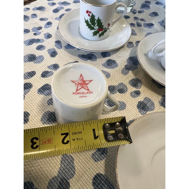 Up for consideration is a beautiful vintage glasses, espresso cups, and saucers with mistletoe accents. These would look...