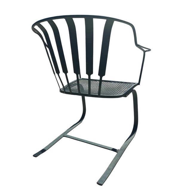 Mid-Century Modern Wrought Iron Pinecrest Bouncer Patio Chairs - A Pair For Sale - Image 10 of 14