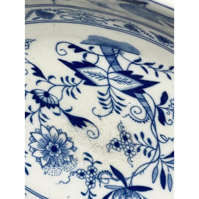 19th Century Dutch Blue Onion Tableware attributed to Louis Regout Maastricht, Set of 36 For Sale - Image 5 of 12