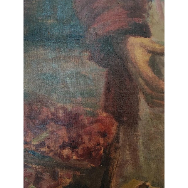 1990s Tonino Manna, Femme au Marché, Oil on Canvas, Framed For Sale - Image 5 of 11