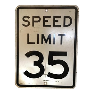 Vintage 35 Mph Speed Limit Sign For Sale