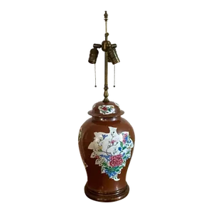 18th Century Chinese Batavian Porcelain Vase & Cover Mounted Lamp