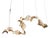 Dune 10 Curve Chandelier with Shades in Gold Metallic Tone by Daniel Becker for Moss Objects For Sale