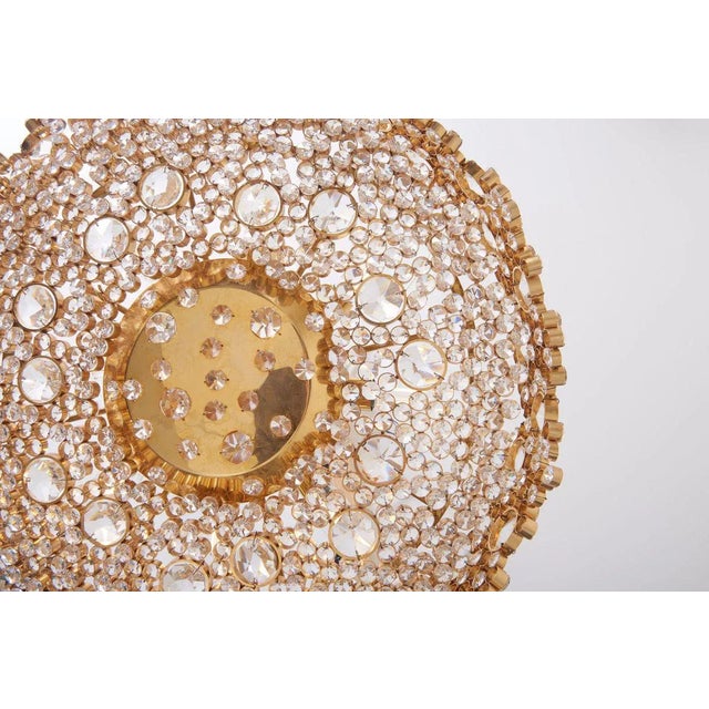 Brass and Crystal Glass Encrusted Model S101 Chandelier from Palwa, 1970s For Sale - Image 6 of 10