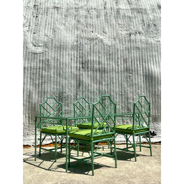 Mint Vintage Coastal O’Brien Iron Works Dining Table & 4 Chairs For Sale - Image 8 of 12