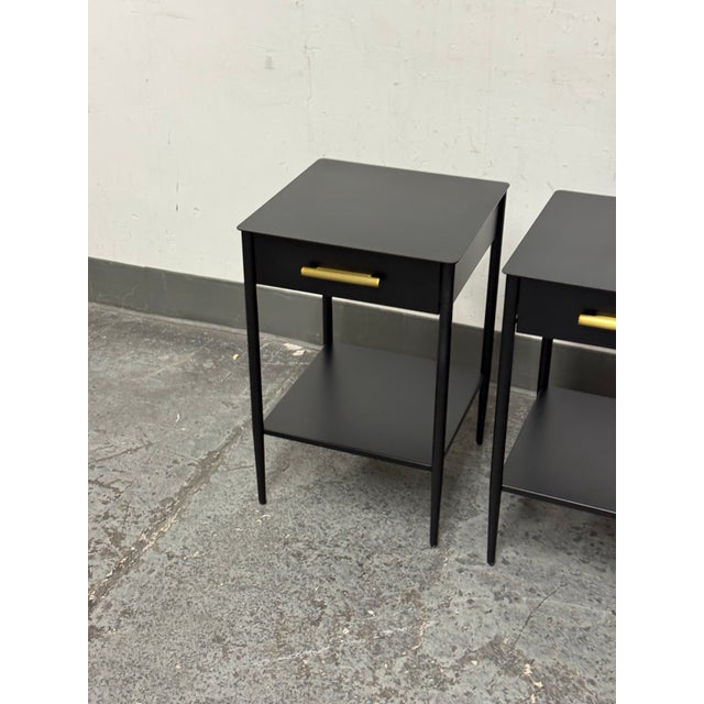 Modern West Elm Metalwork Mini Nightstands, Pair For Sale - Image 3 of 12