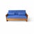 Mid-Century Modern 1970s Canadian Teak Pull-Out Sofa Bed in Blue Upholstery, Mid-Century For Sale - Image 3 of 18