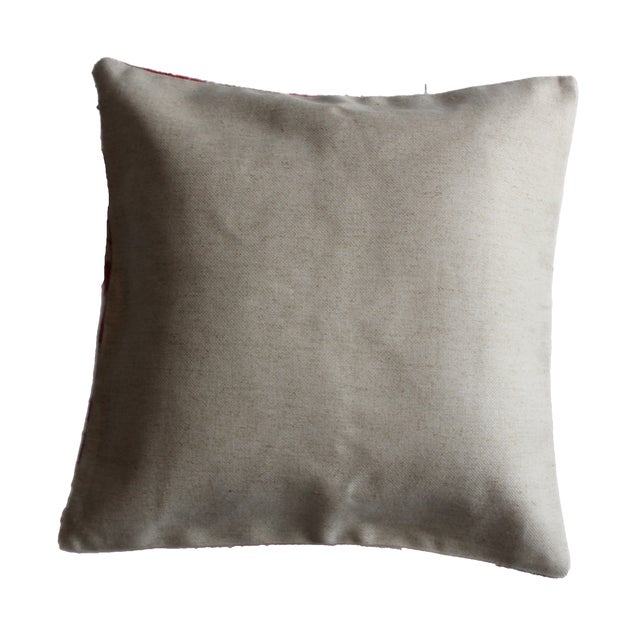 Pink Turkish Velvet Ikat Pillow 16 X 16 For Sale In Washington DC - Image 6 of 7