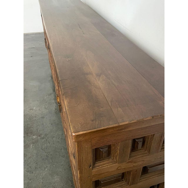 Wood Spanish Pine Brutalist Sideboard, 1960s For Sale - Image 7 of 7