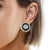 Late 20th Century Pair of 14k Yellow Gold Twisted Rope & Black Enamel Earrings With Diamond Cluster For Sale - Image 4 of 7