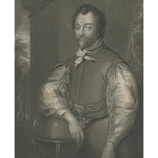 Antique Portrait of Sir Francis Drake Tallis, 1850 For Sale - Image 5 of 9