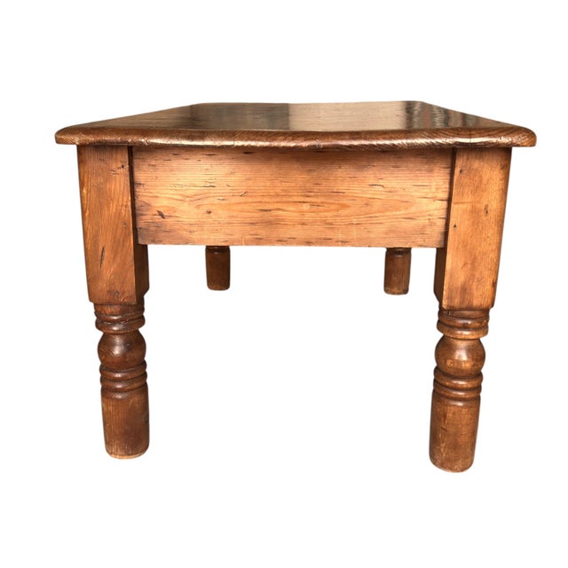 Victorian Pine Farmhouse Coffee Table with Drawer, 1860s For Sale - Image 5 of 9