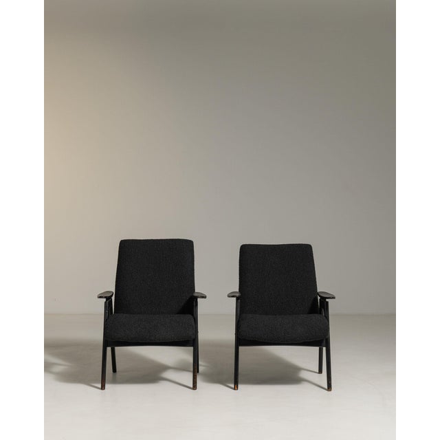 19th Century France Mid-century Modern Black Wood Armchair For Sale In Greensboro - Image 6 of 11
