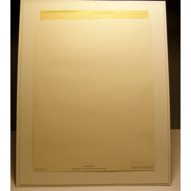 Late 20th Century Catherine Bouyx French Hen and Rooster Print For Sale - Image 4 of 8