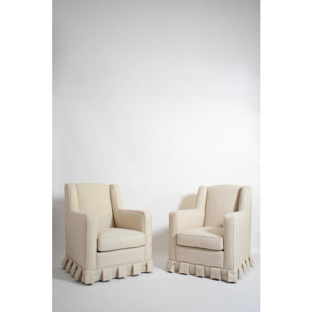 Off White Fringe Lounge Chairs, 1940s, Set of 2 For Sale - Image 6 of 6