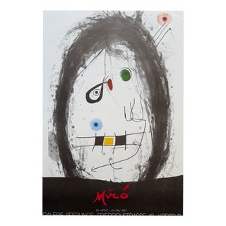The Black Exile Peerlings Gallery Krefeld Exhibition Poster from Joan Miró, 1987 For Sale