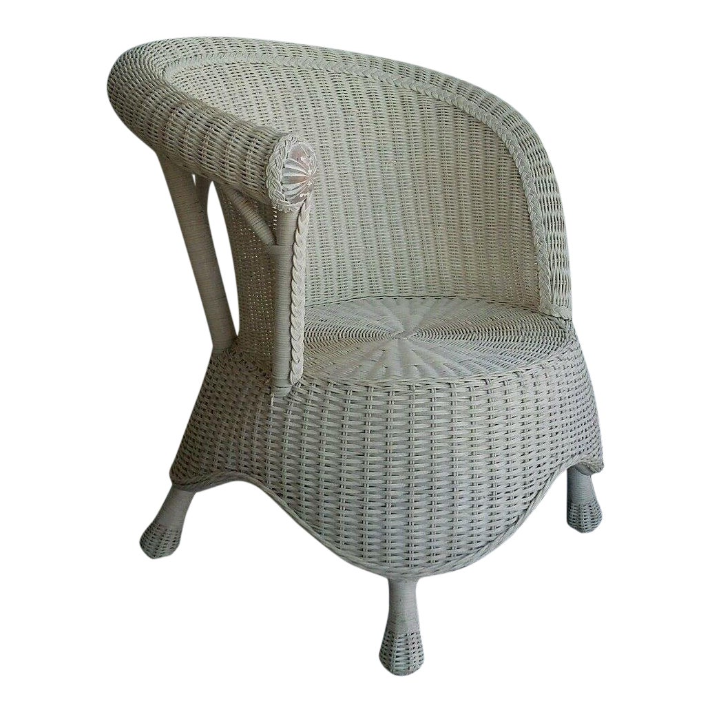 Vintage Asymmetrical Rattan Wicker Chair Chairish