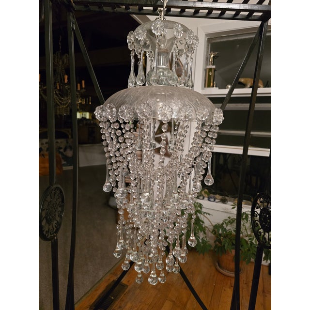 Mid-Century Modern Mid Century Style Tear Drop Chandelier Attributed Waterford For Sale - Image 3 of 8