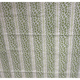 3 Yards of Lime Green Fabric With Little Jalapeño Striped Peppers For Sale