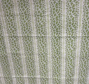 3 Yards of Lime Green Fabric With Little Jalapeño Striped Peppers