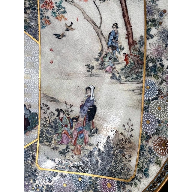 Japanese Satsuma Ceramic Dish with Fine Decoration by Kinkozan For Sale - Image 10 of 16