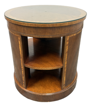 Baker Furniture Empire Georgian Style Flame Mahogany Drum Side Table, Vintage