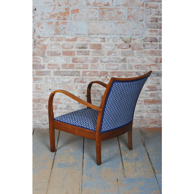 Vintage Art Deco Lounge Chairs in Walnut, 1920s, Set of 3 For Sale - Image 9 of 14