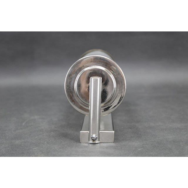 1930s Vintage Bauhaus Tubular Wall Light in Chrome and Creamy Glass, 1930s For Sale - Image 5 of 9